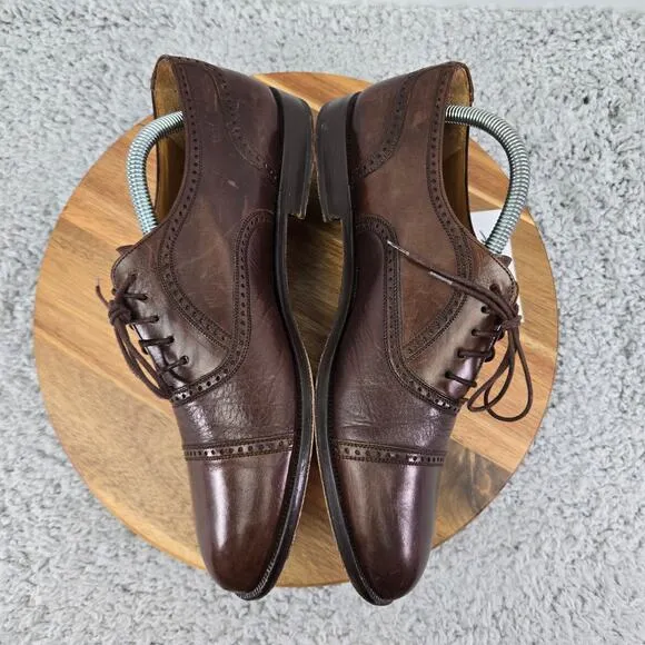 Mezlan Florence Brown Cap Toe Brogue Office Work Oxford Dress Shoes Mens 9 M