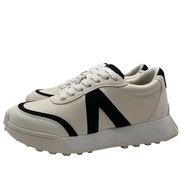 MIA Womens Shoes Town Sneakers Size 6 Vegan Leather White Black Chunky Casual