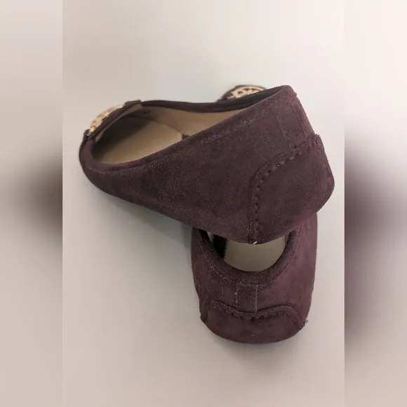 Michael Kors Burgundy Suede Leather Ballerina Flats, Size 11