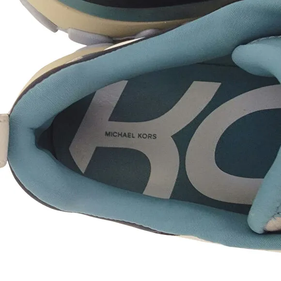 Michael Kors Men Nick Chunky Low Top Sneakers Size US 9.5M Aluminum Grey / Blue