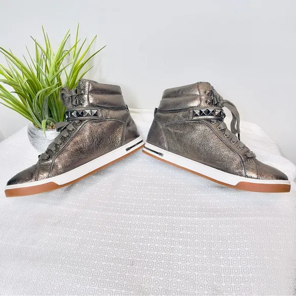 Michael Kors Women's Bronzed Metallic High Top Studded Sneakers