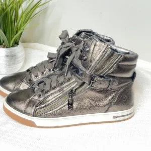 Michael Kors Women's Bronzed Metallic High Top Studded Sneakers