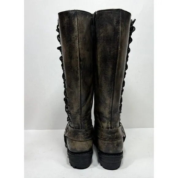 Milwaukee Distressed Brown Harness Square Toe Boots MBL9368 Womens Size 9.5