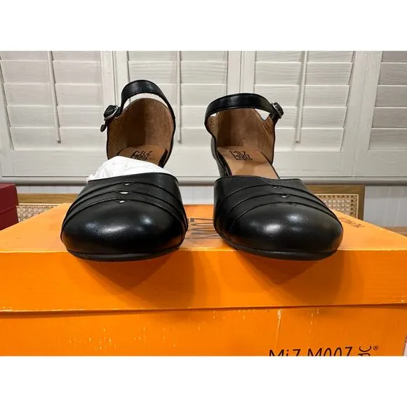 Miz Mooz NYC Frenchy Heels Black Leather Size 9 US 49 EU NIB