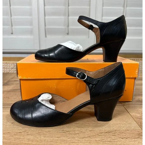 Miz Mooz NYC Frenchy Heels Black Leather Size 9 US 49 EU NIB