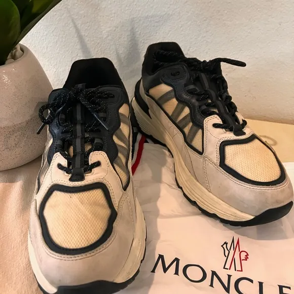 Moncler Black and Cream Chunky Sneakers-size 46 (12 US)