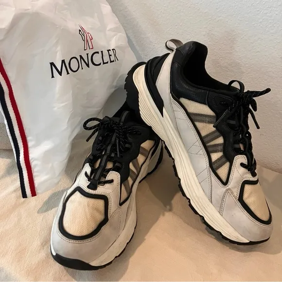 Moncler Black and Cream Chunky Sneakers-size 46 (12 US)