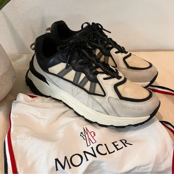 Moncler Black and Cream Chunky Sneakers-size 46 (12 US)