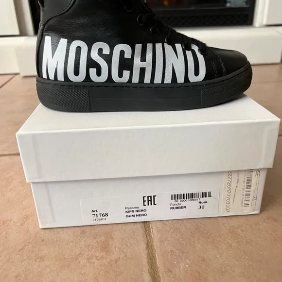 Moschino Logo High-top Sneaker Kids Size IT 31 US 13