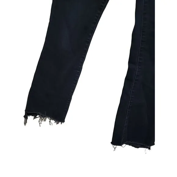Mother The Insider Crop Fray Step Hem Jeans Night In Paris Black Size 25 NWOT
