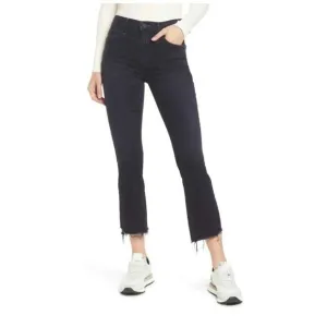 Mother The Insider Crop Fray Step Hem Jeans Night In Paris Black Size 25 NWOT