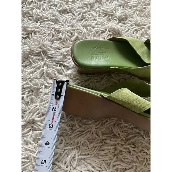 Munro Sandals Green Wedges Strappy Shoes 8.5 Walking Wedge