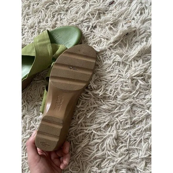 Munro Sandals Green Wedges Strappy Shoes 8.5 Walking Wedge