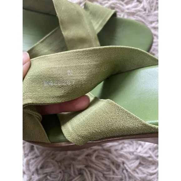 Munro Sandals Green Wedges Strappy Shoes 8.5 Walking Wedge