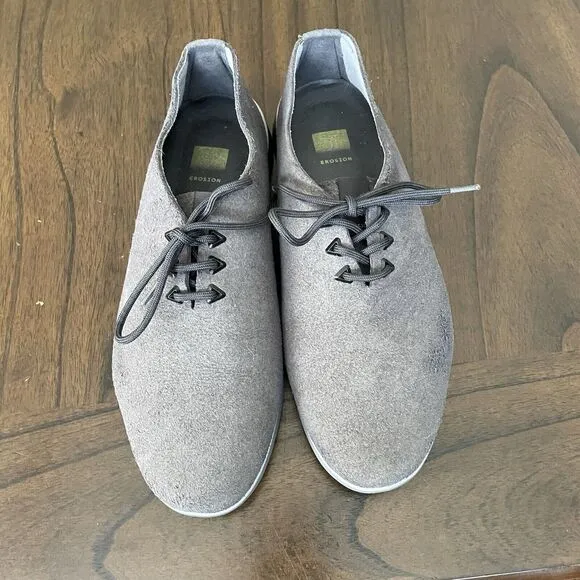 Muroexe Men’s Comfort Shoes 9 Made in Spain Gray Vegan Oxford Loafer Sneaker