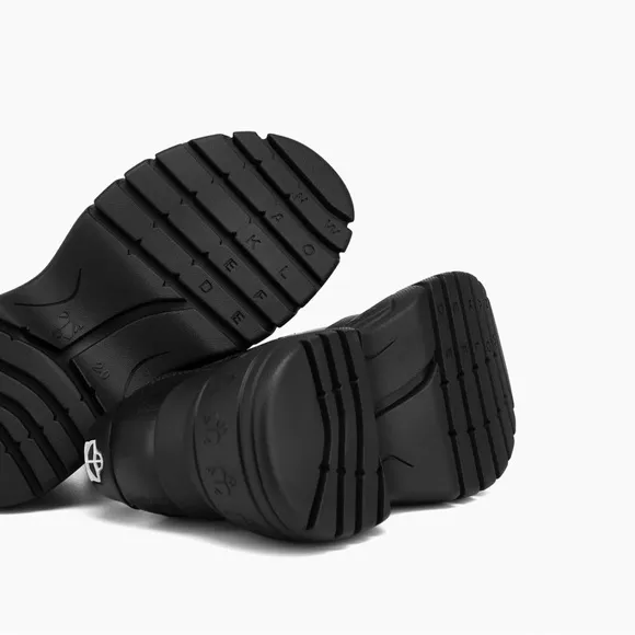 Naked Wolfe Black Chunky Platform Sneakers