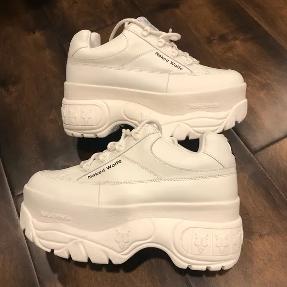 Naked Wolfe SPORTY WHITE LEATHER sneakers