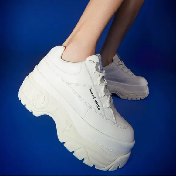 Naked Wolfe SPORTY WHITE LEATHER sneakers