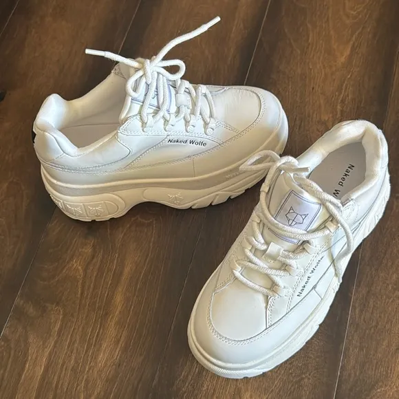Naked Wolfe SPORTY WHITE LEATHER sneakers