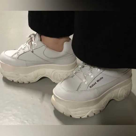 Naked Wolfe SPORTY WHITE LEATHER sneakers