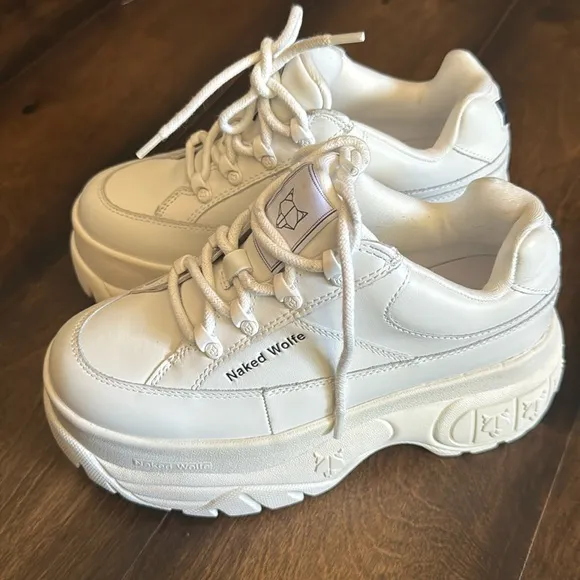Naked Wolfe SPORTY WHITE LEATHER sneakers