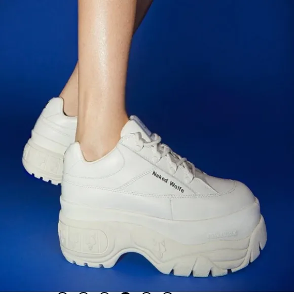 Naked Wolfe SPORTY WHITE LEATHER sneakers
