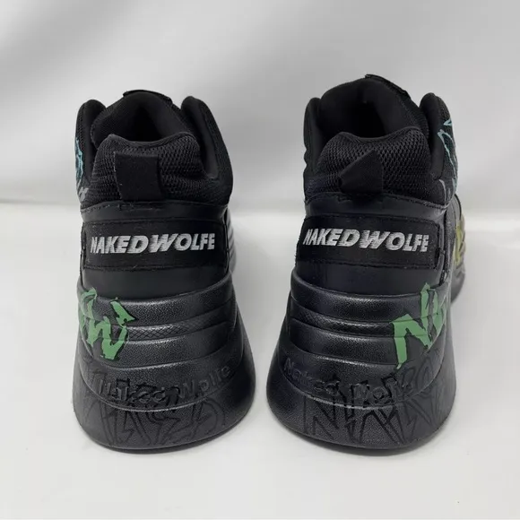 Naked Wolfe Titan Sneakers Size 12 Graffiti Black Rare Hip Hop Chunky Y2K