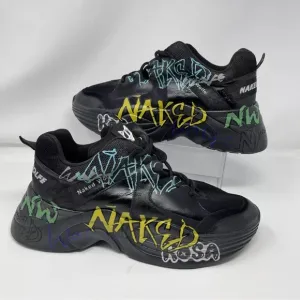 Naked Wolfe Titan Sneakers Size 12 Graffiti Black Rare Hip Hop Chunky Y2K
