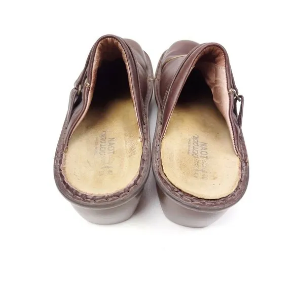 Naot FLORENCE Brown Leather Comfort Clogs Mules Slip On Shoes Size 40 N US 9-9.5