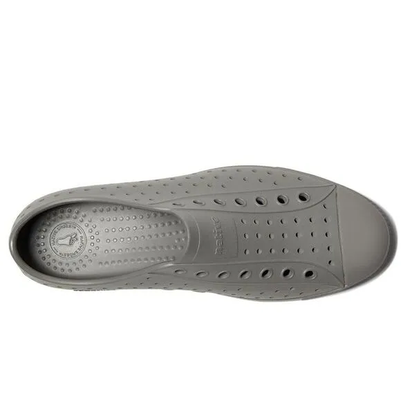 Native Shoes Jefferson Unisex US M11/W13 Gray Perforated Comfort Sneakers FZP395