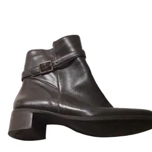 Naturalizer Brazil 7.5 Brown Bootie Faux Leather Zip Ankle Boot Shoes Western