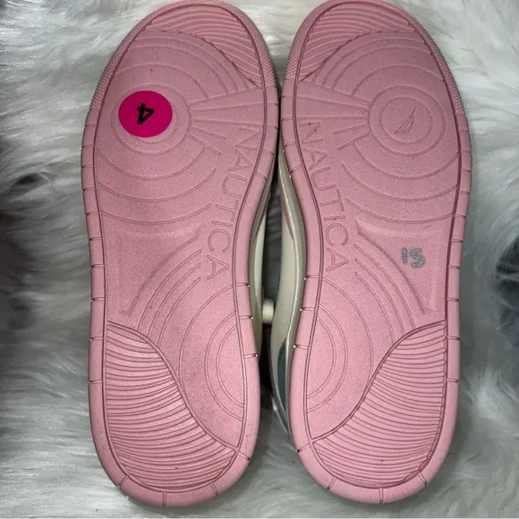 Nautica Pink and White High-Top Sneakers