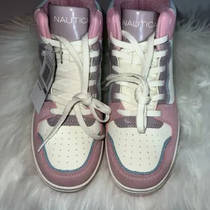 Nautica Pink and White High-Top Sneakers