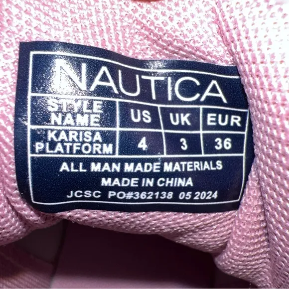 Nautica Pink and White High-Top Sneakers