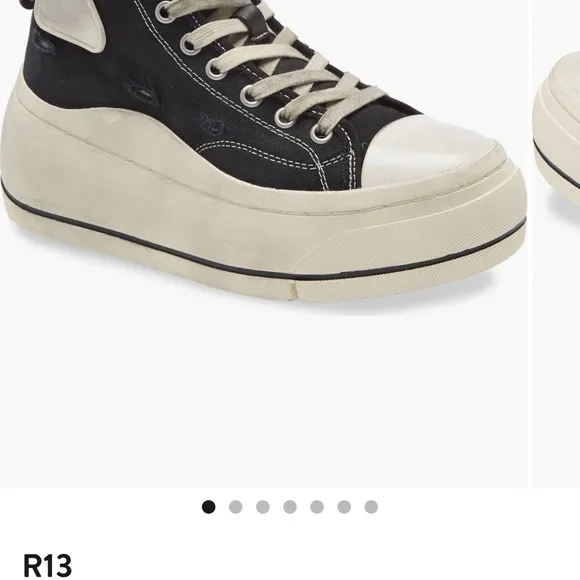NEVER WORN! R13 Black and White High-Top Sneakers