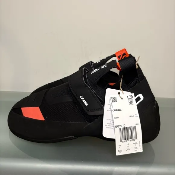 New Adidas Five Ten Crawe Mens Size 10.5 Climbing Shoes Black Concave EG2370