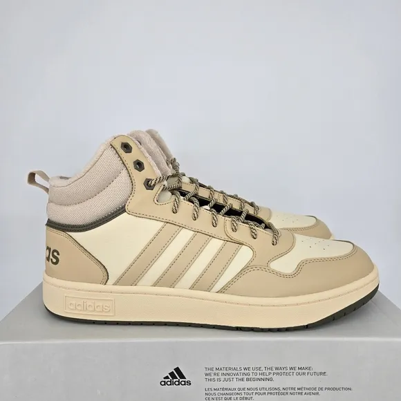 New adidas Hoops 3.0 Mid Winter Magic Beige Men's Basketball Shoes Size 12