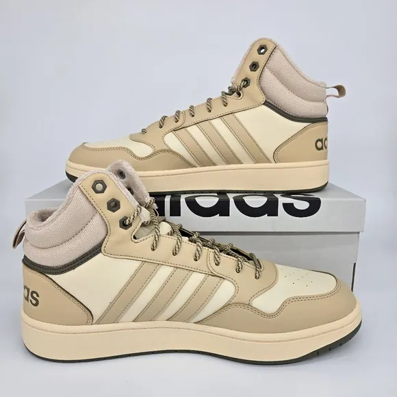 New adidas Hoops 3.0 Mid Winter Magic Beige Men's Basketball Shoes Size 12