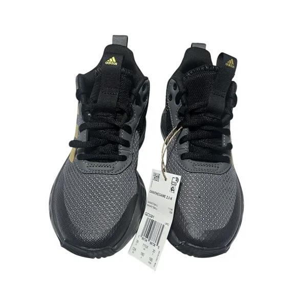 NEW adidas Own The Game 2.0 Basketball Shoe, Grey Five/Matte Gold/Core Black, 12