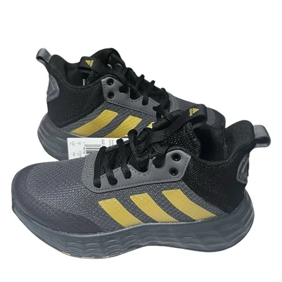 NEW adidas Own The Game 2.0 Basketball Shoe, Grey Five/Matte Gold/Core Black, 12