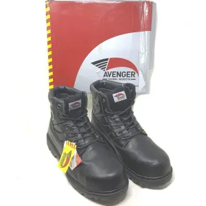 New Avenger Men's Sz 13 Steel Toe Internal Met Guard Work Boots Black A7300 NIB