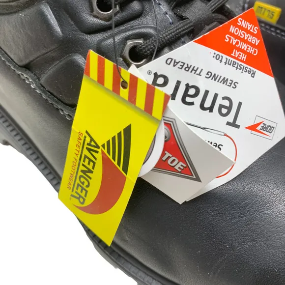 New Avenger Men's Sz 13 Steel Toe Internal Met Guard Work Boots Black A7300 NIB