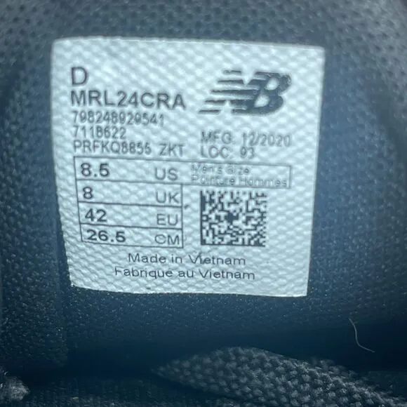 New Balance 24 V1 Shoes Mens Size 8.5 Black Running Walking Comfort Sneakers