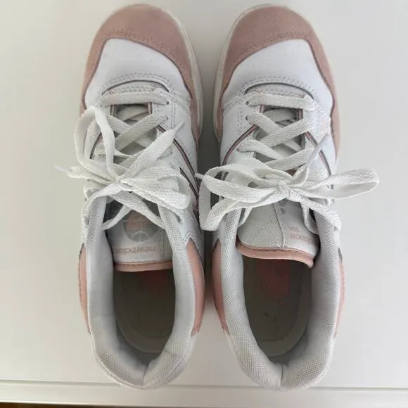 New Balance 550 Lace-Up Athletic Walking Sneakers Pink/Sand Shoes US 7W 5.5M