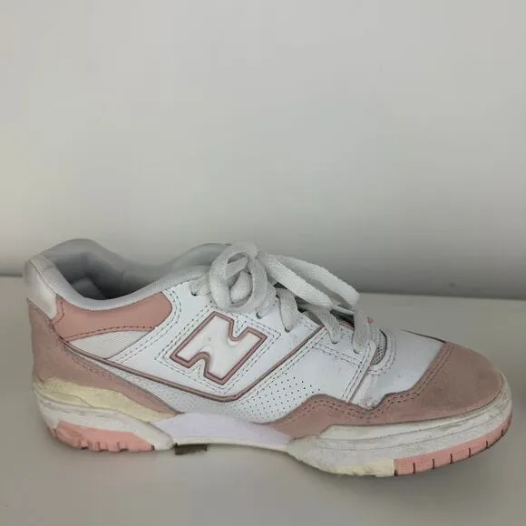 New Balance 550 Lace-Up Athletic Walking Sneakers Pink/Sand Shoes US 7W 5.5M