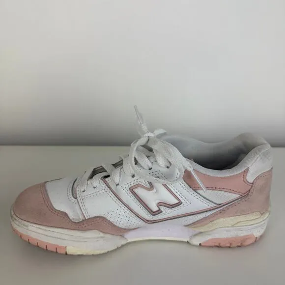 New Balance 550 Lace-Up Athletic Walking Sneakers Pink/Sand Shoes US 7W 5.5M