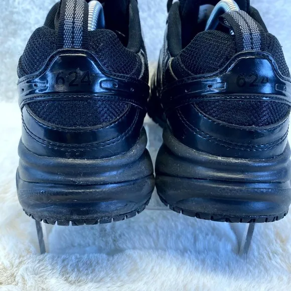 New Balance 624 Mens Sneakers Work Shoes Sz 9.5 Black Dad Grandpa 4E BB624BK