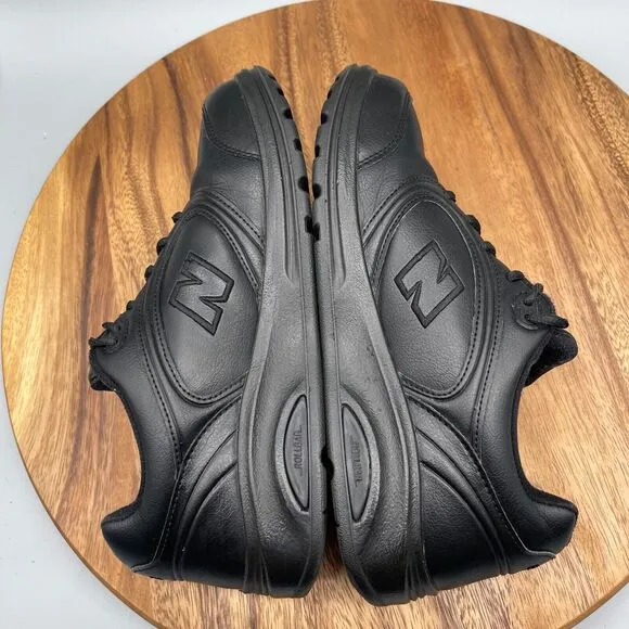 New Balance 812 Womens Size 9.5 B Triple Black Leather Walking Shoes Sneakers