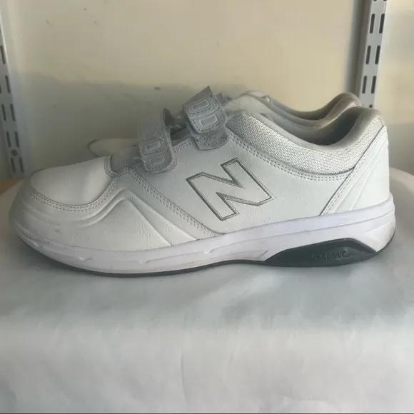 New Balance 813 Shoes White Double Strap Leather Walking Shoes Men's 11 EUC