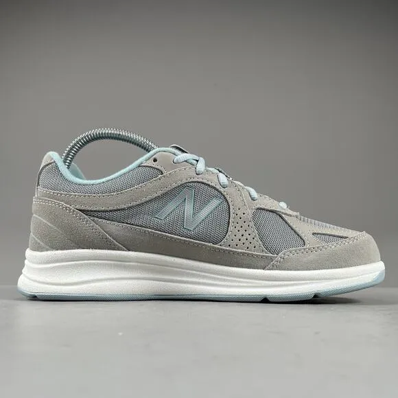 New Balance 877 Women’s Size 7 B Gray Blue Suede Walking Shoes Casual Sneakers